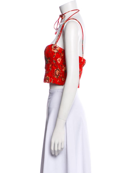 SIR. reyes Gathered Floral Print Crop Top