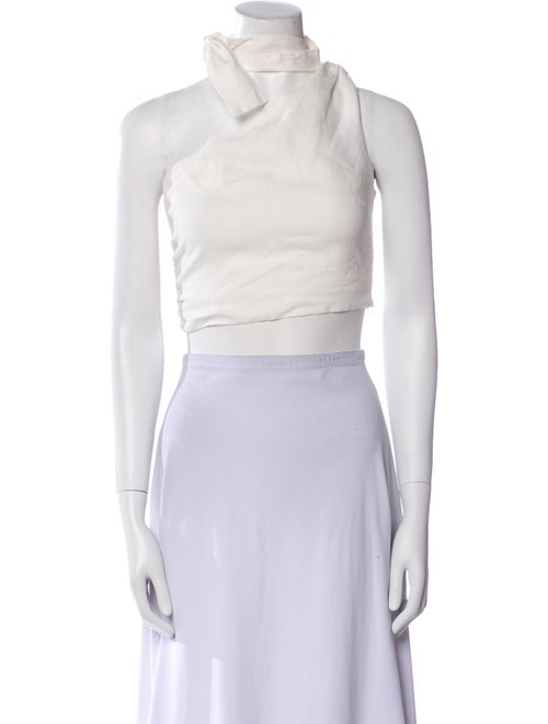 SIR. Linen One-Shoulder Crop Top