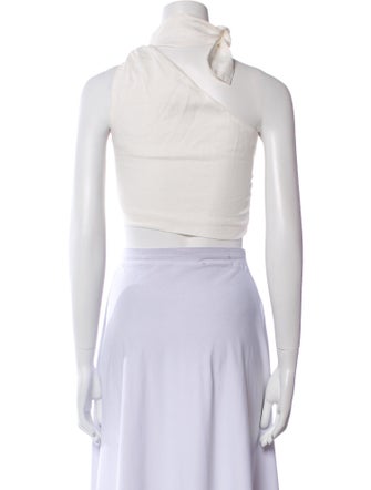 SIR. Linen One-Shoulder Crop Top