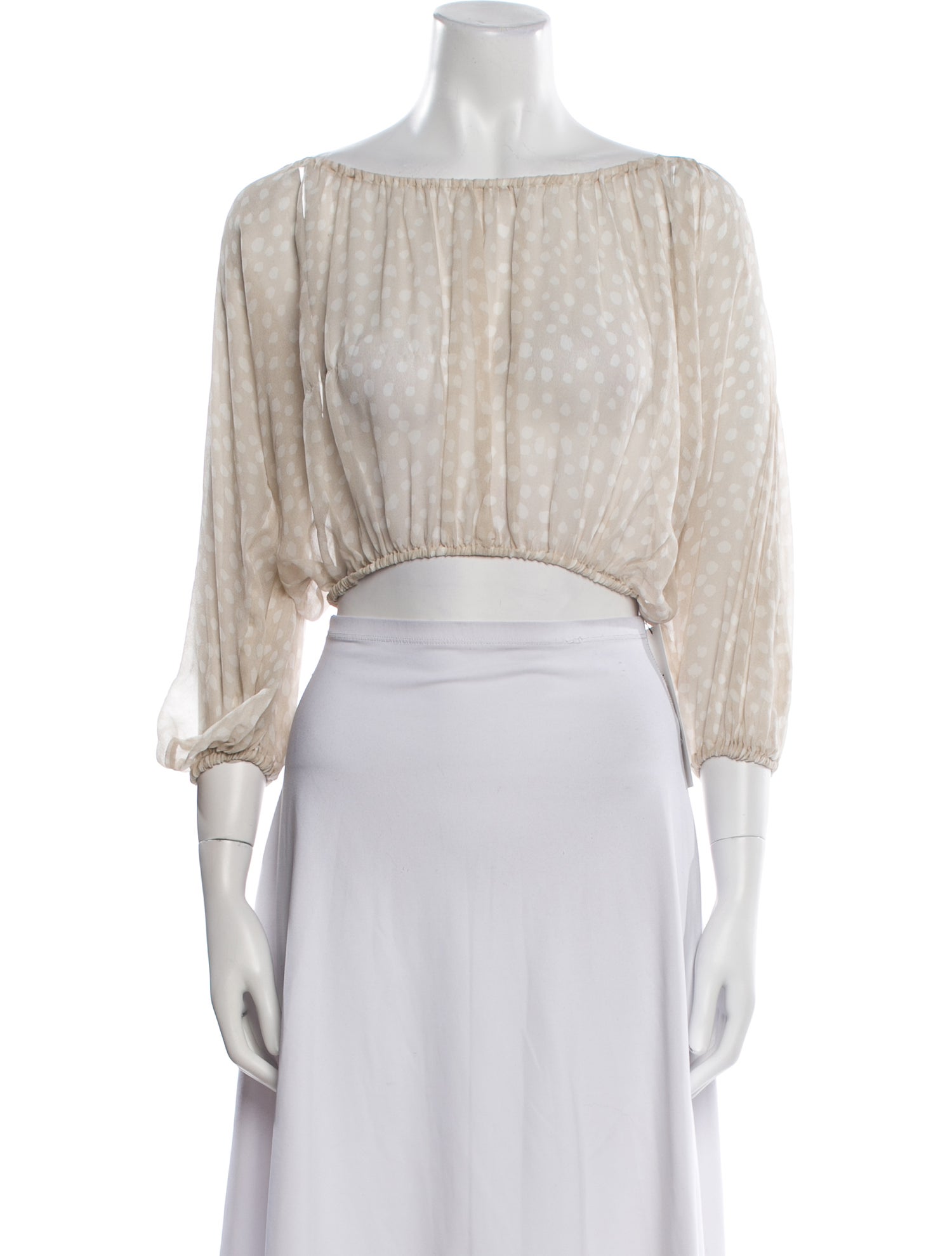 SIR. Silk Bateau Neckline Crop Top