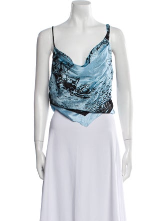 SIR. Silk Printed Crop Top