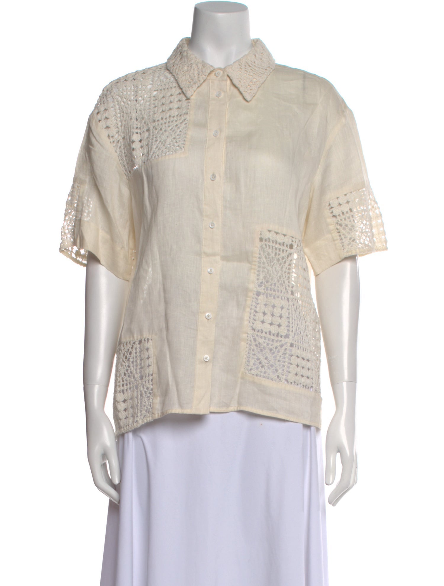 SIR. Short Sleeve Button-Up Top