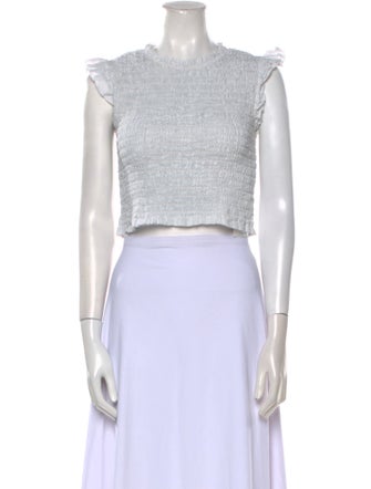 SIR. Linen Crew Neck Crop Top