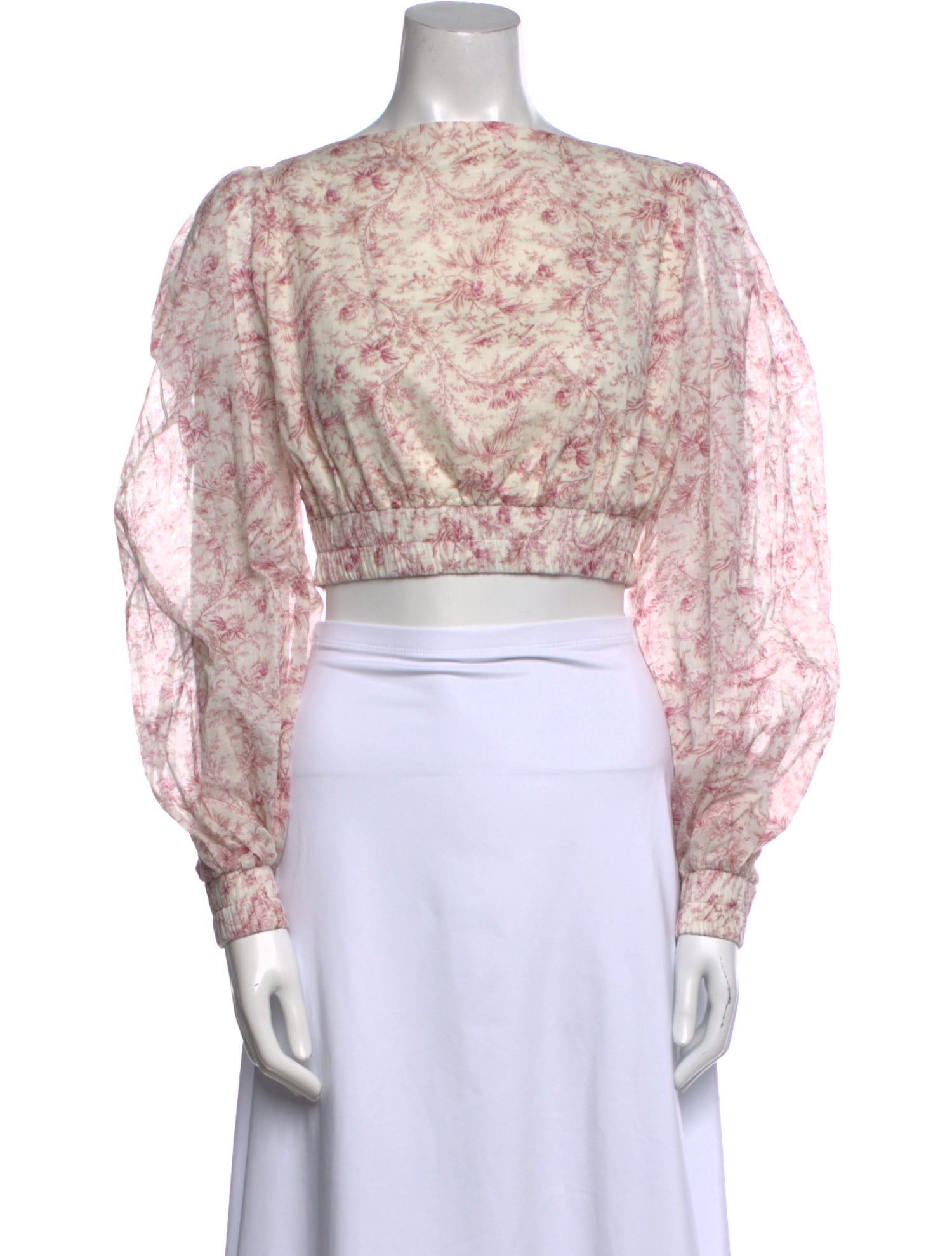 SIR. Floral Print Mock Neck Crop Top