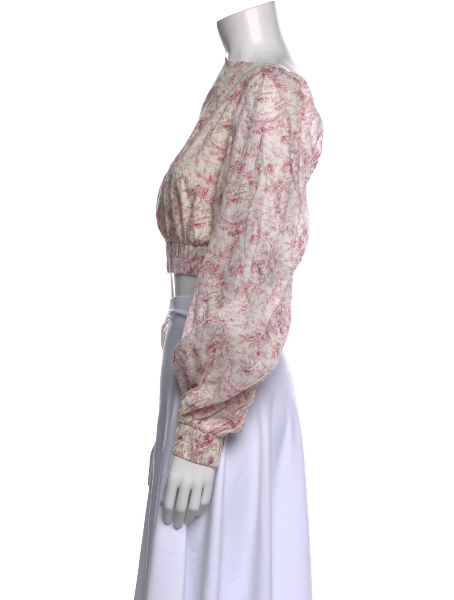 SIR. Floral Print Mock Neck Crop Top