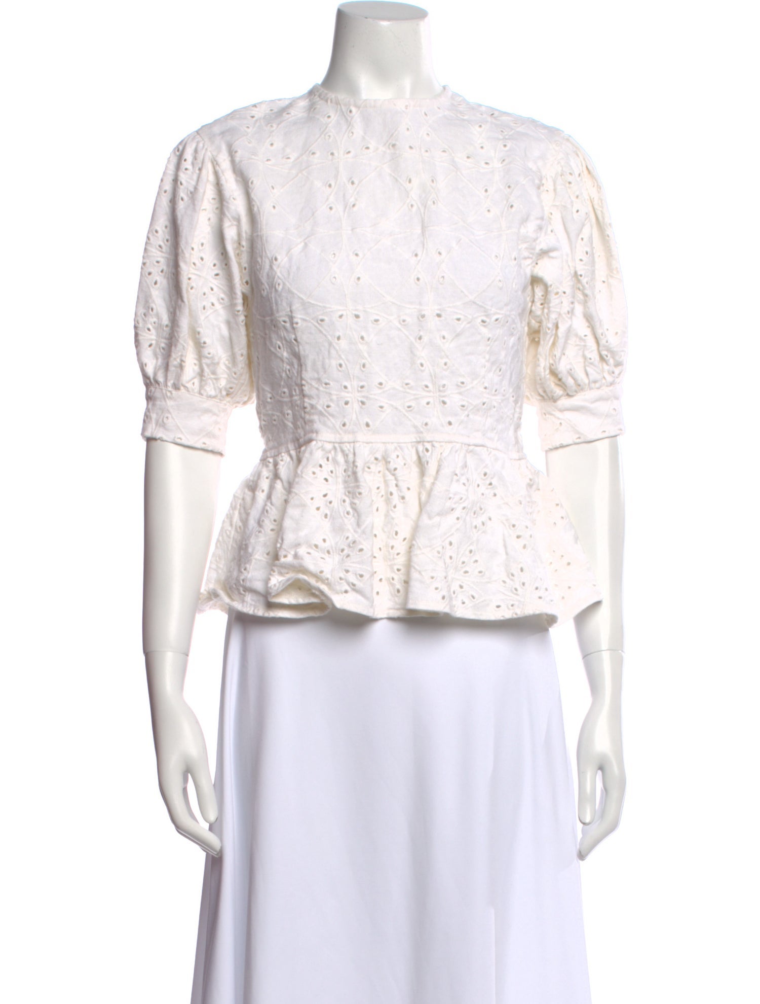 SIR. Lace Pattern Mock Neck Blouse