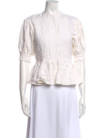 SIR. Lace Pattern Mock Neck Blouse