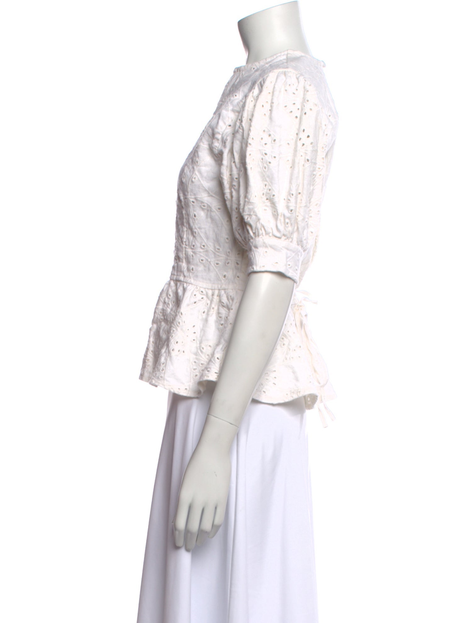 SIR. Lace Pattern Mock Neck Blouse