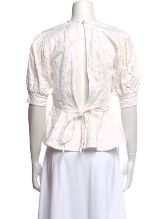 SIR. Lace Pattern Mock Neck Blouse