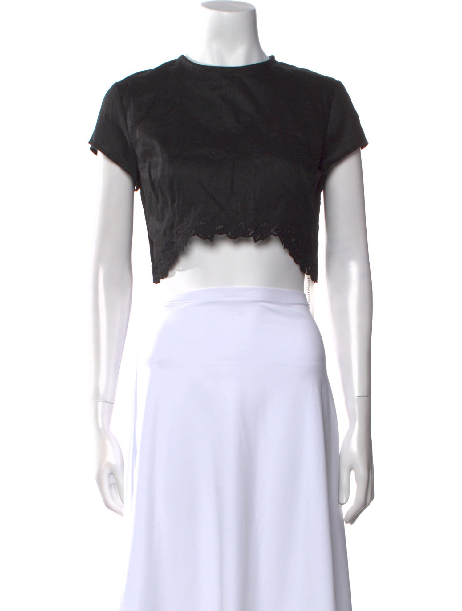 SIR. Linen Crew Neck Crop Top