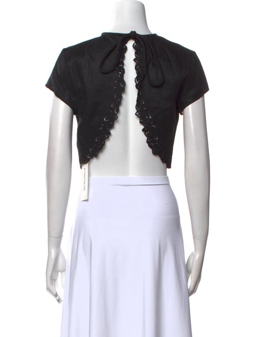 SIR. Linen Crew Neck Crop Top