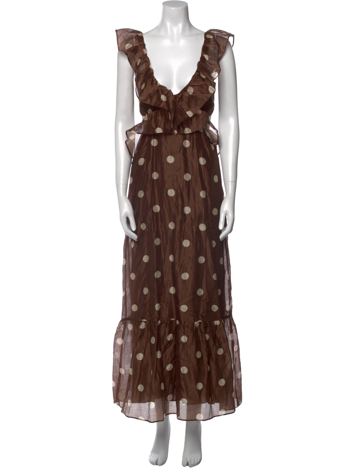 SIR. Polka Dot Print Long Dress