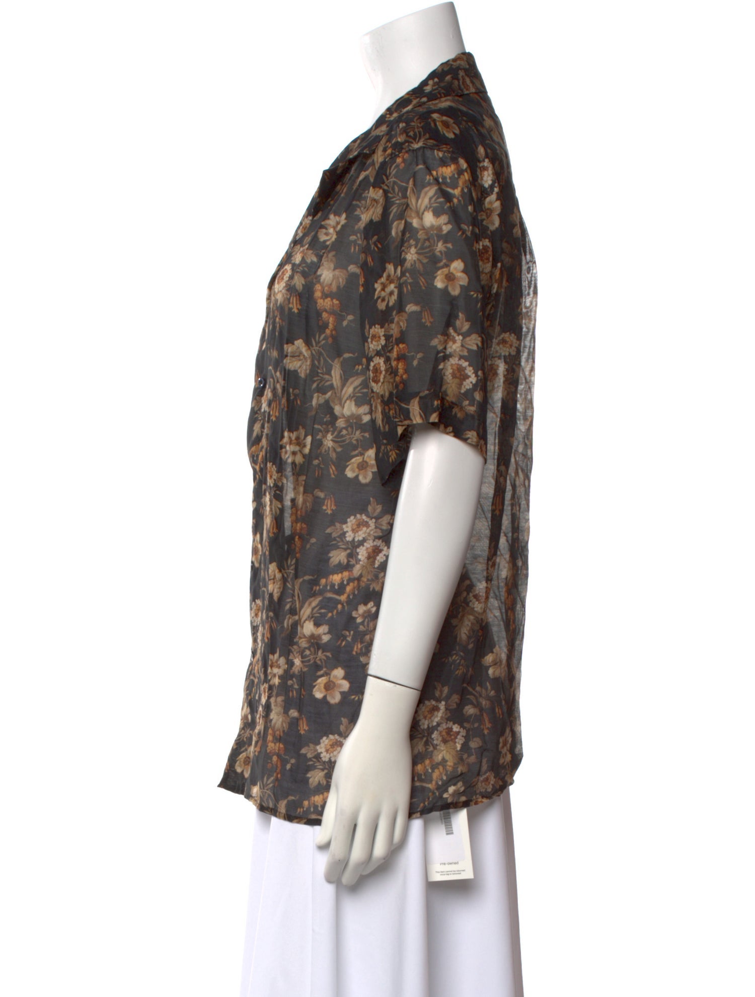 SIR. Floral Print Short Sleeve Button-Up Top