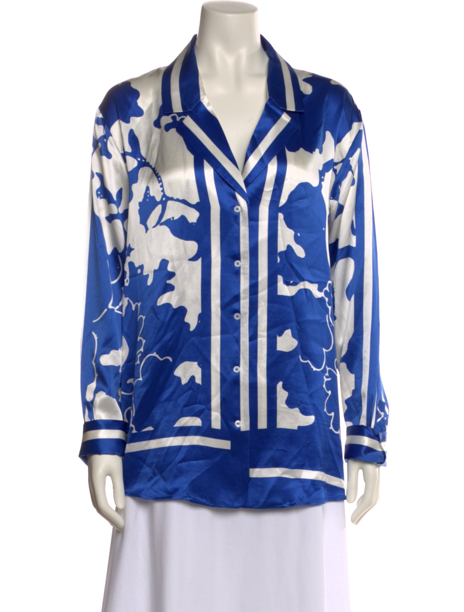 SIR. Silk Printed Button-Up Top