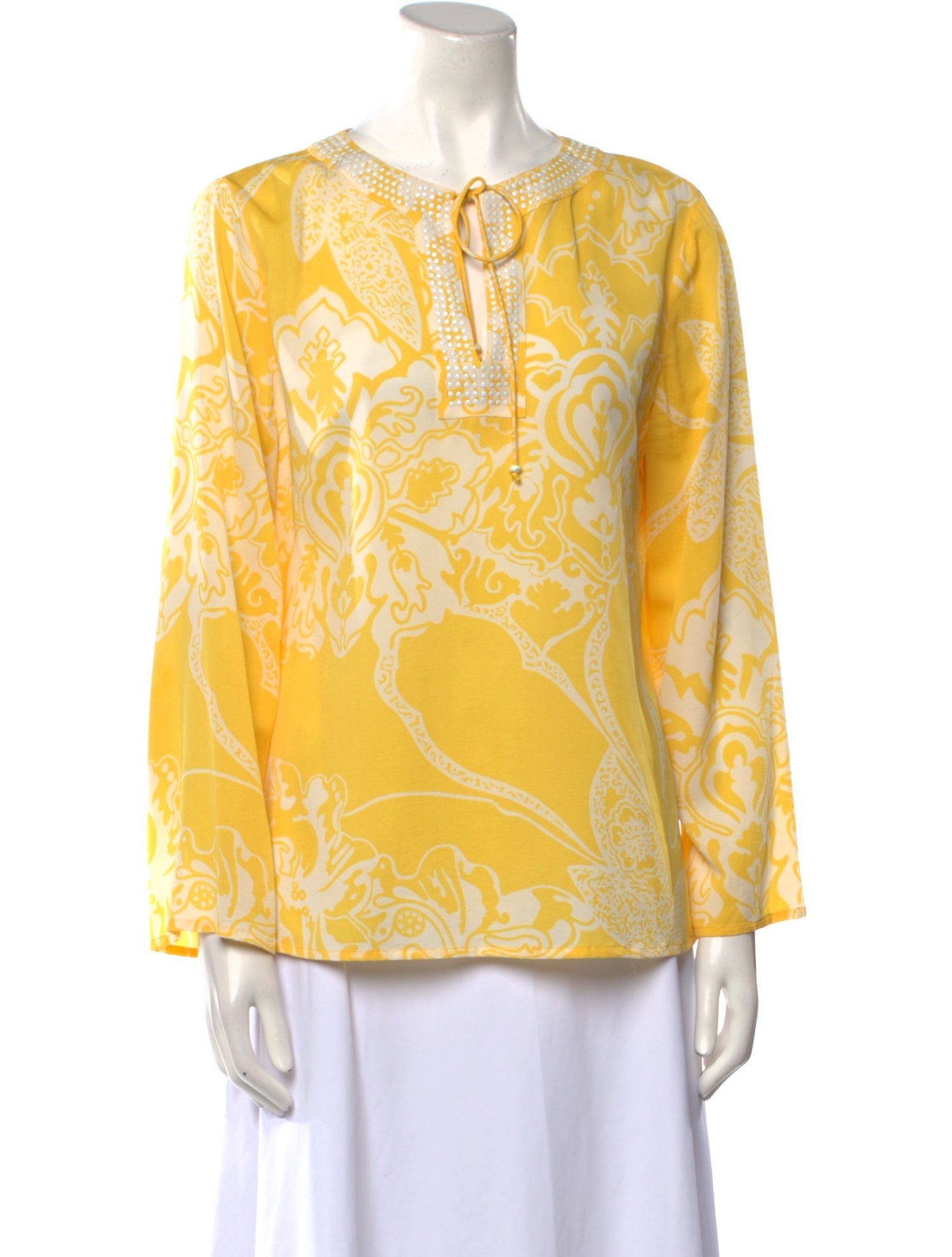 SoCa By St. John Silk Printed Blouse