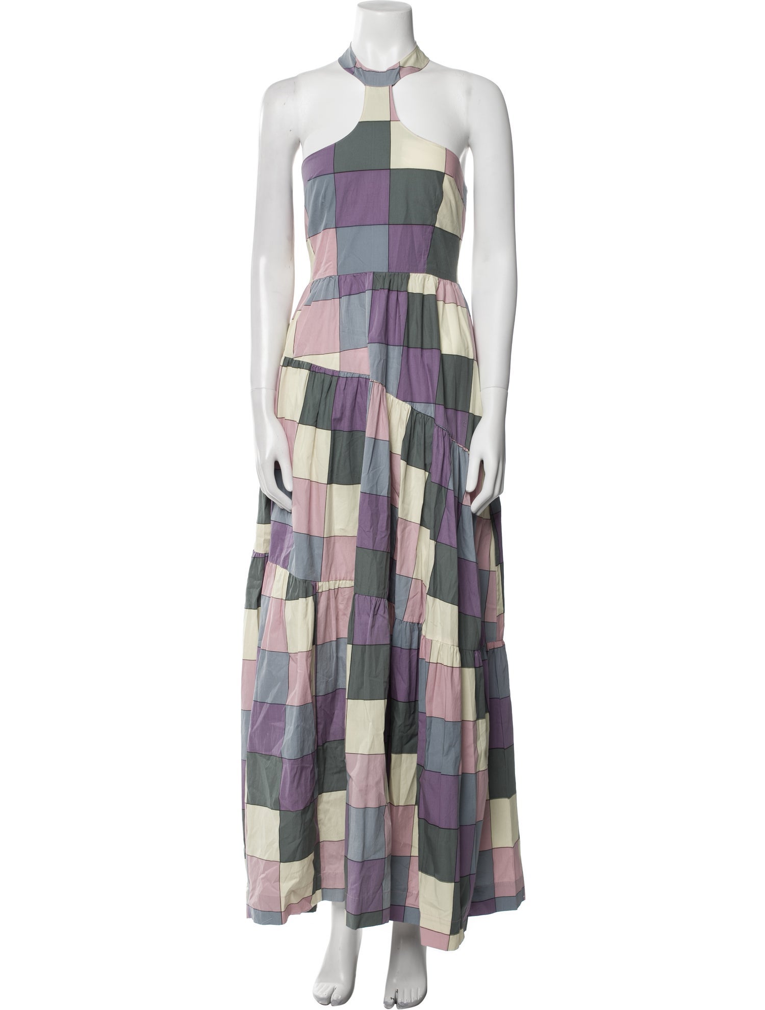 SWF Plaid Print Long Dress