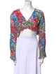 SWF Floral Print V-Neck Crop Top