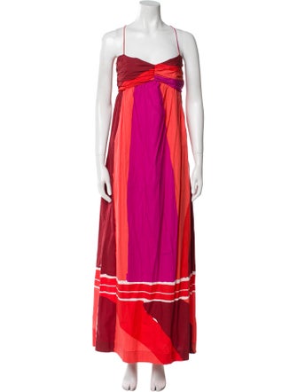 SWF Colorblock Pattern Long Dress