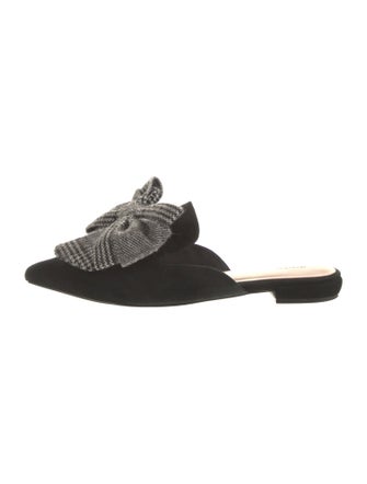 SOMETHING NAVY Suede Ruffle Embellishment Mules