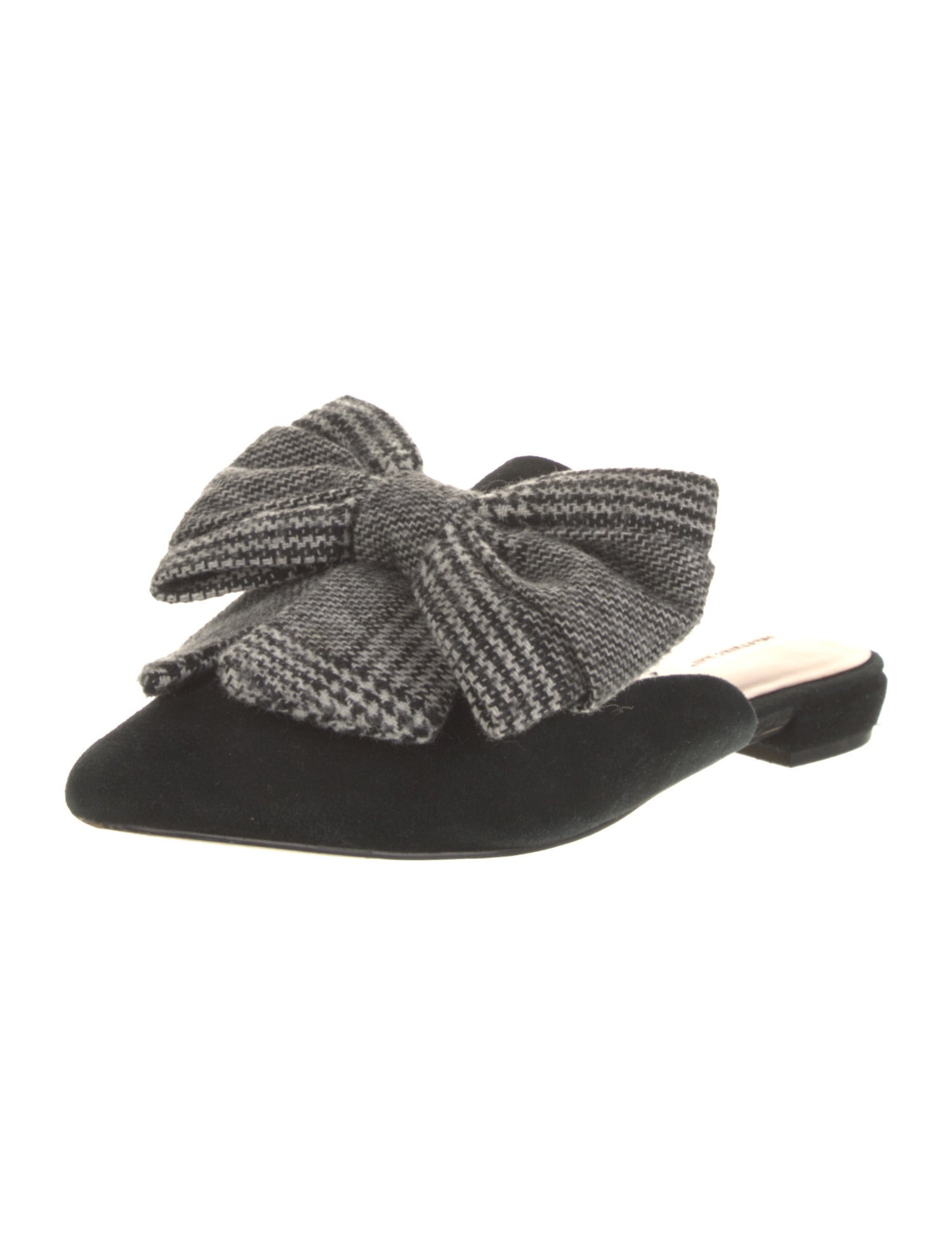 SOMETHING NAVY Suede Ruffle Embellishment Mules