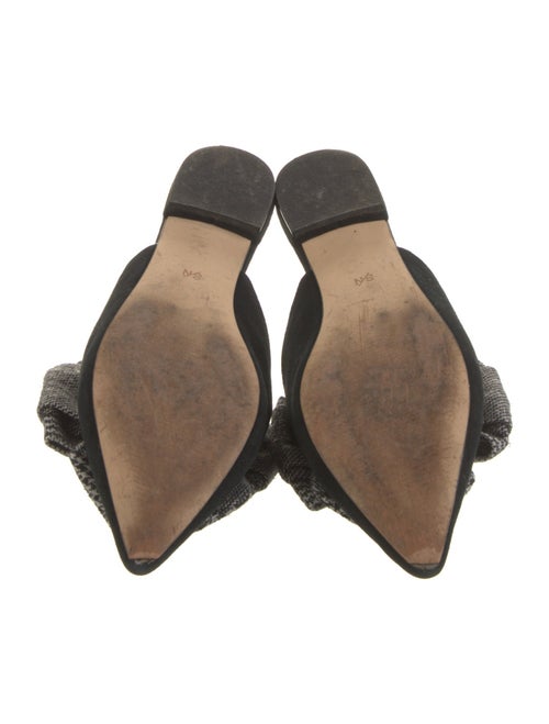 SOMETHING NAVY Suede Ruffle Embellishment Mules