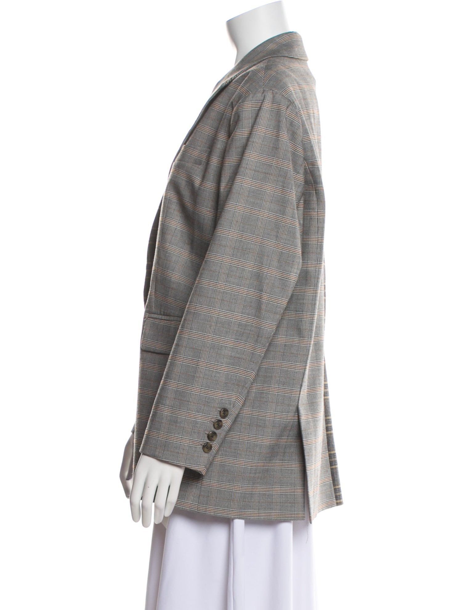 SOMETHING NAVY Plaid Print Blazer