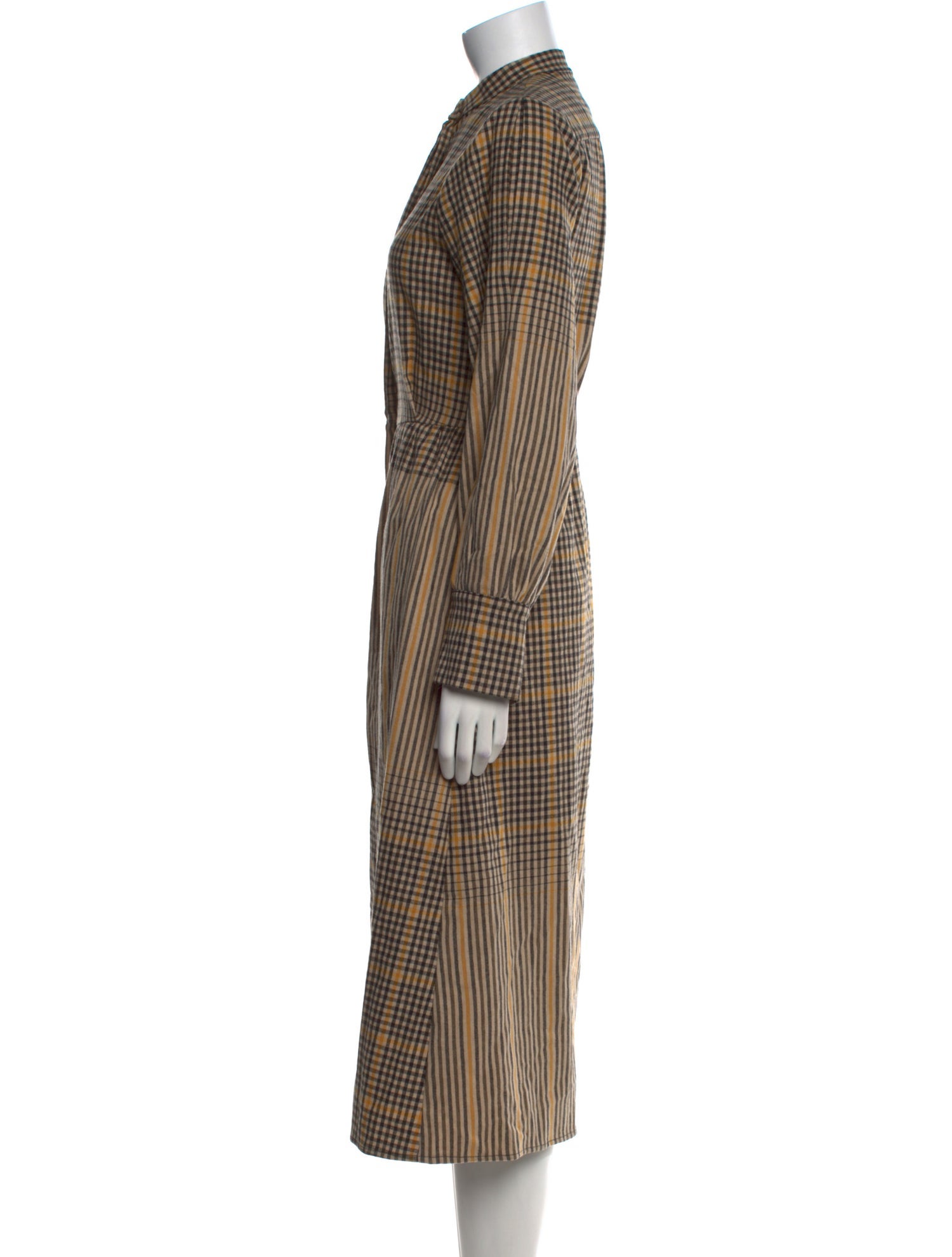 Sfizio Plaid Print Midi Length Dress