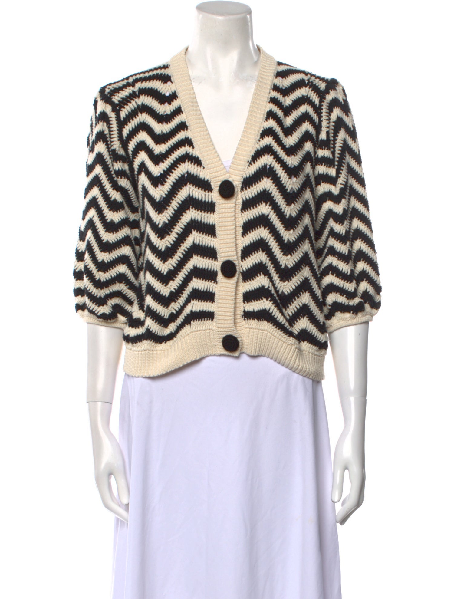 Stella Pardo Striped V-Neck Sweater