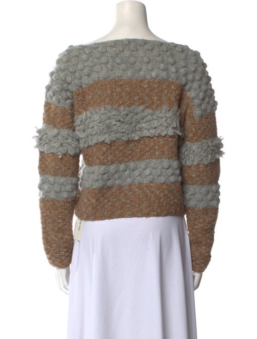 Stella Pardo Striped Bateau Neckline Sweater