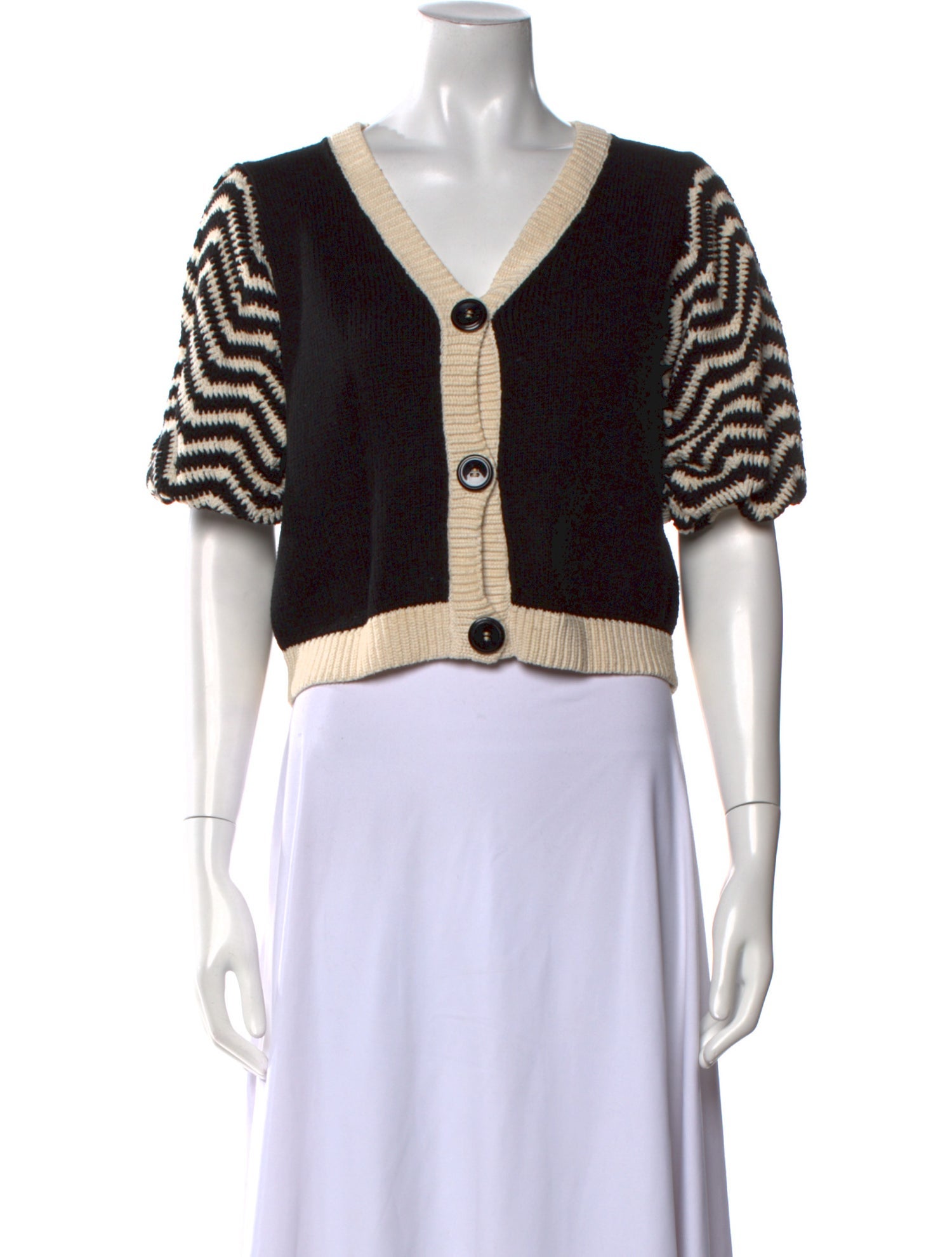 Stella Pardo Printed V-Neck Sweater