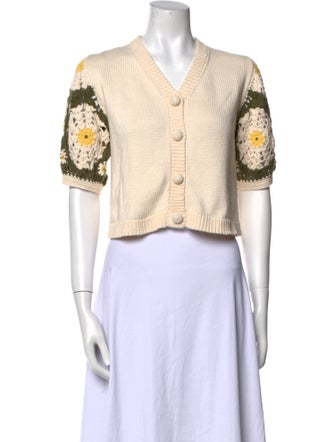 Stella Pardo Printed V-Neck Sweater