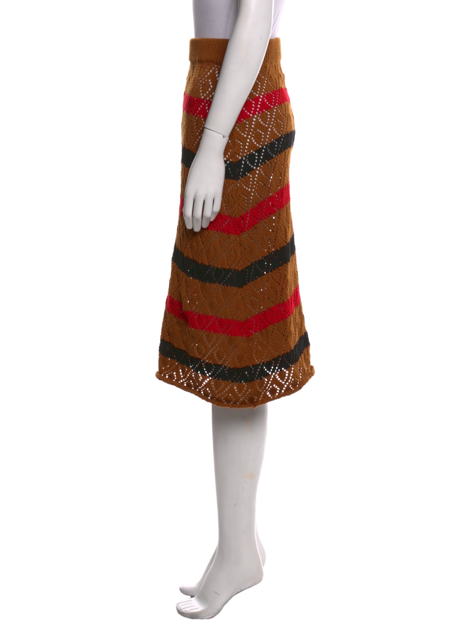 Stella Pardo Striped Knee-Length Skirt