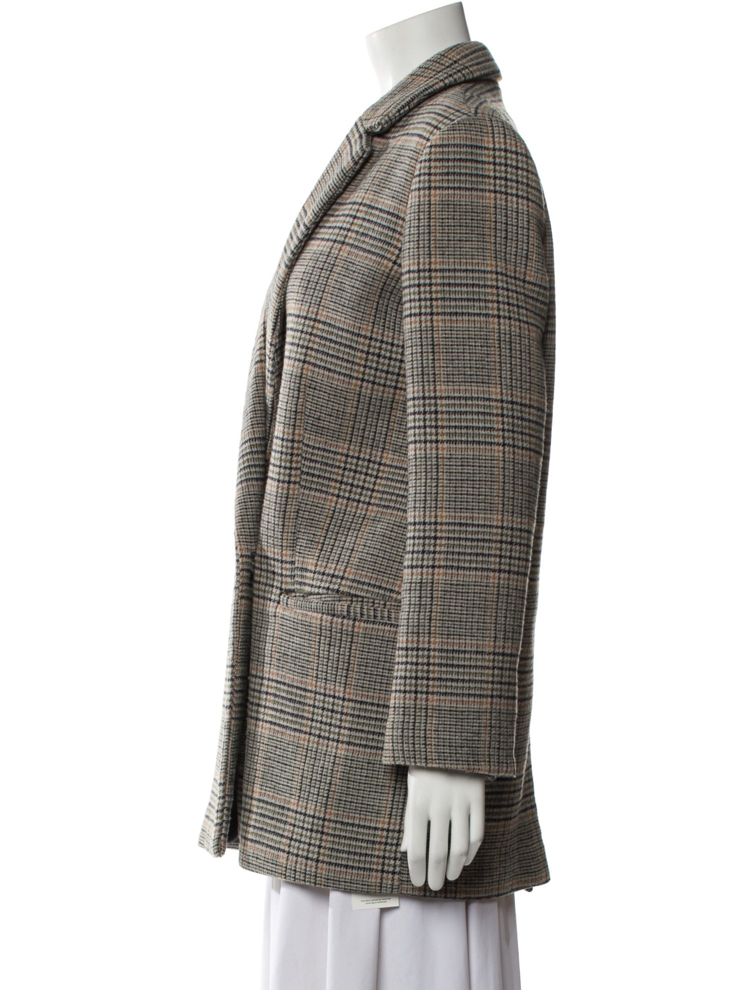 Samsøe & Samsøe Wool Plaid Print Peacoat