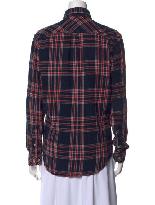 Samsøe & Samsøe Plaid Print Long Sleeve Button-Up Top