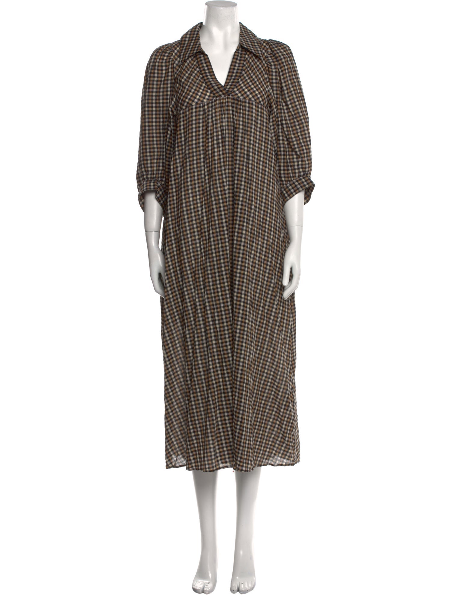 Samsøe & Samsøe Plaid Print Long Dress