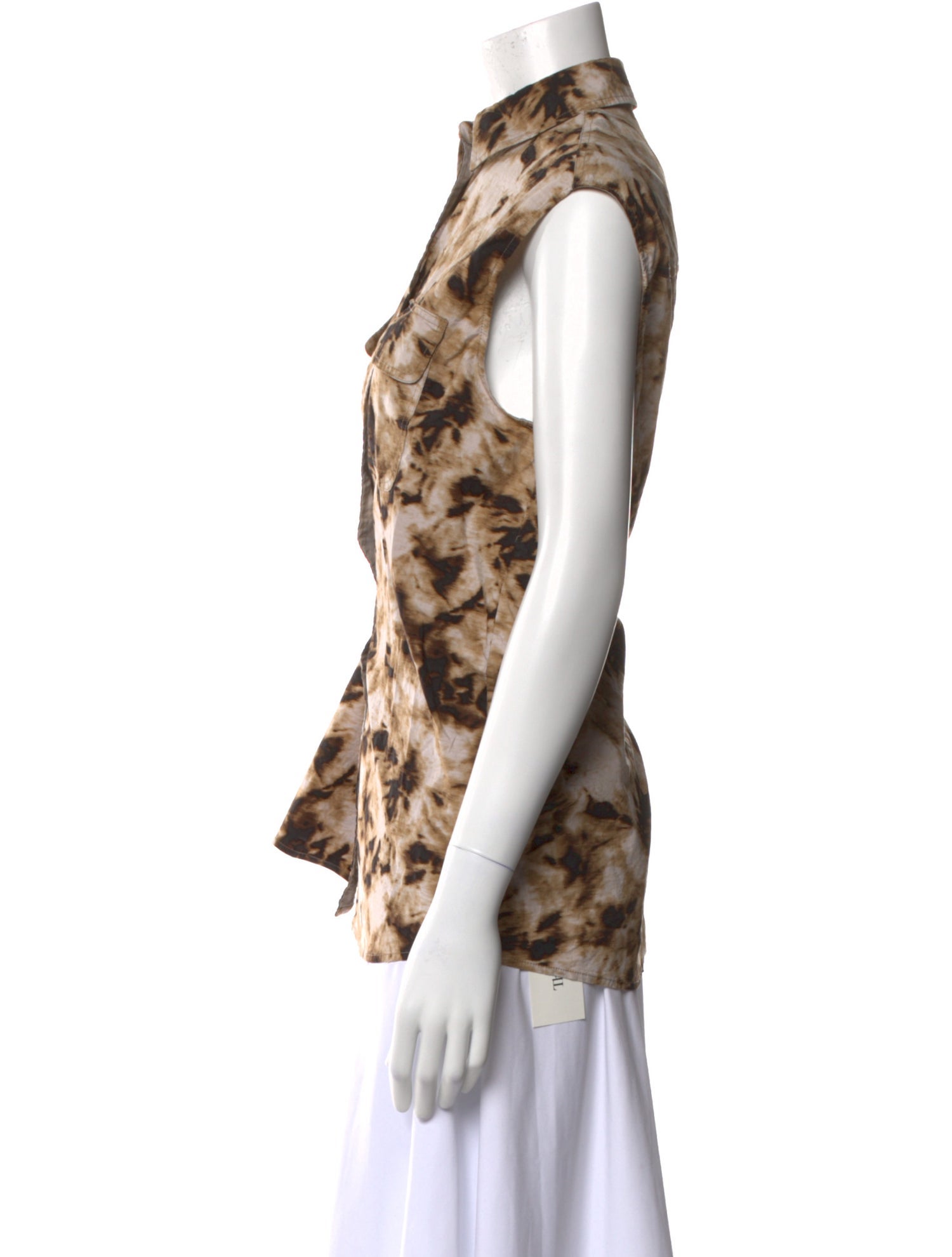 Samsøe & Samsøe Printed Mock Neck Button-Up Top