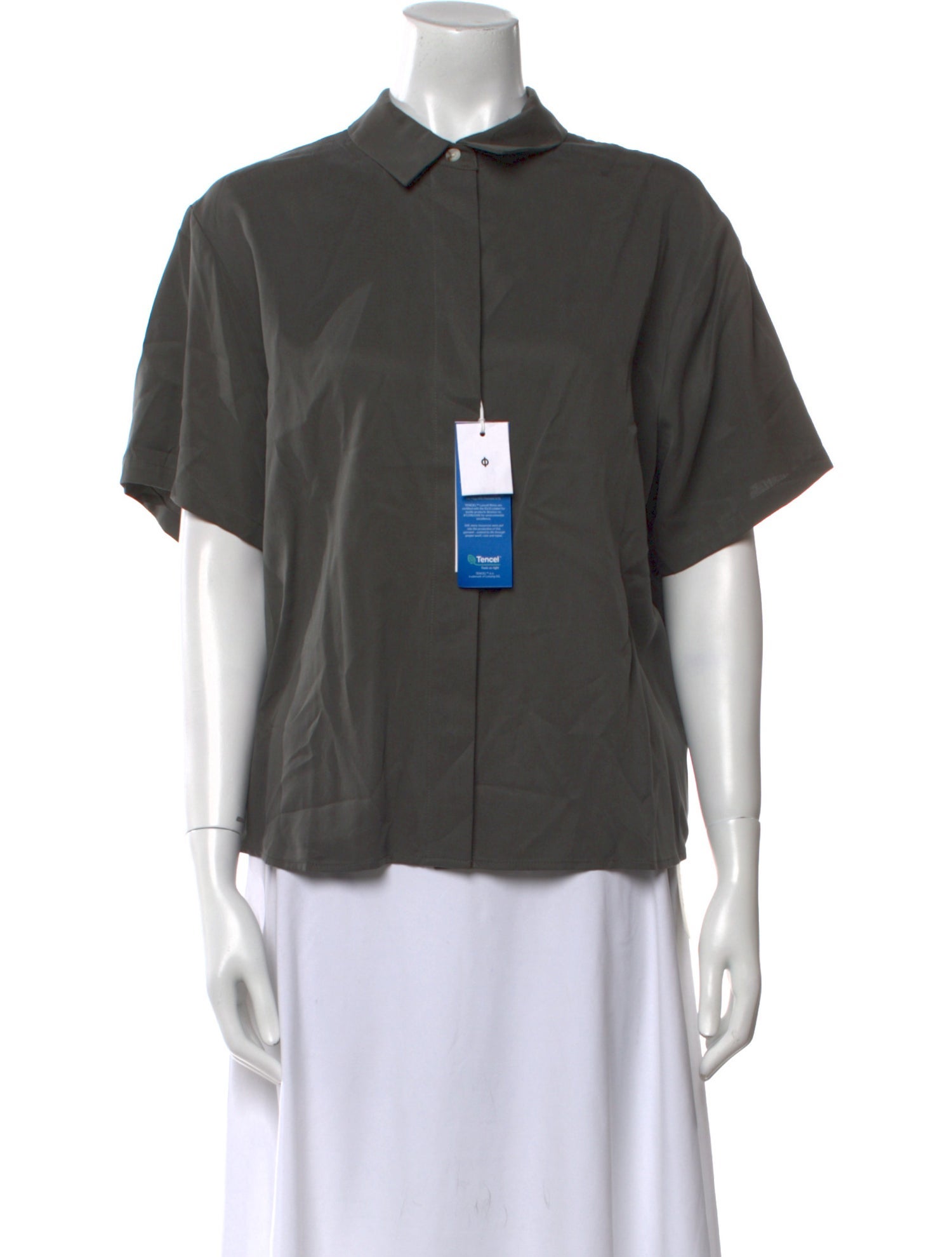 Samsøe & Samsøe Graphic Print Crew Neck Button-Up Top