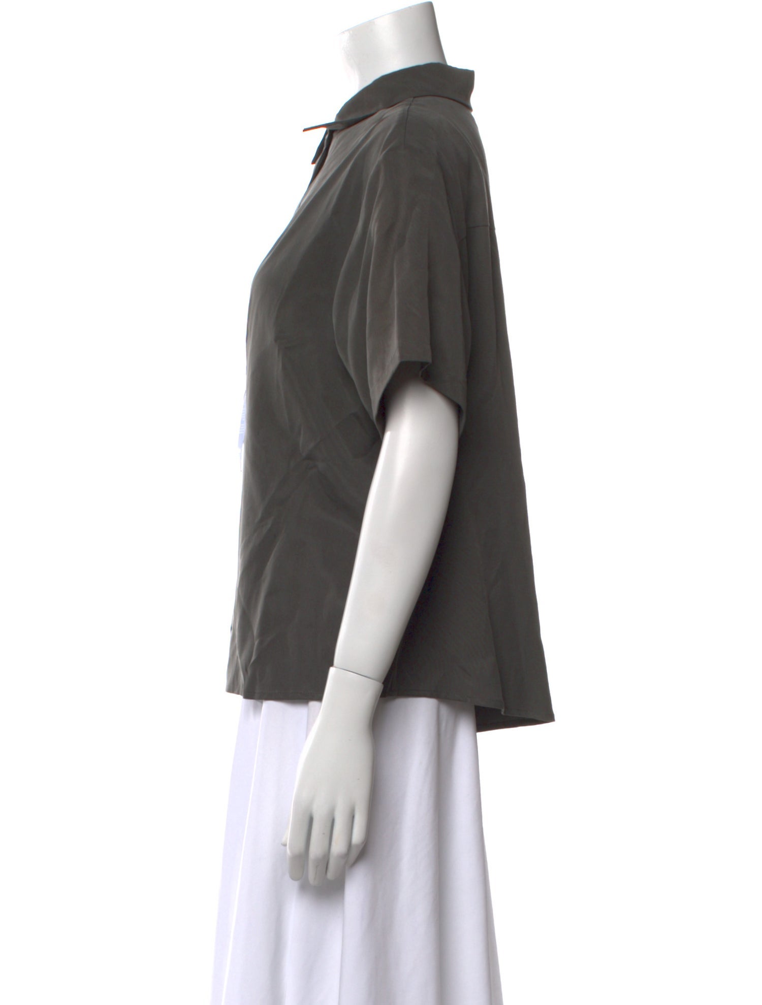 Samsøe & Samsøe Graphic Print Crew Neck Button-Up Top