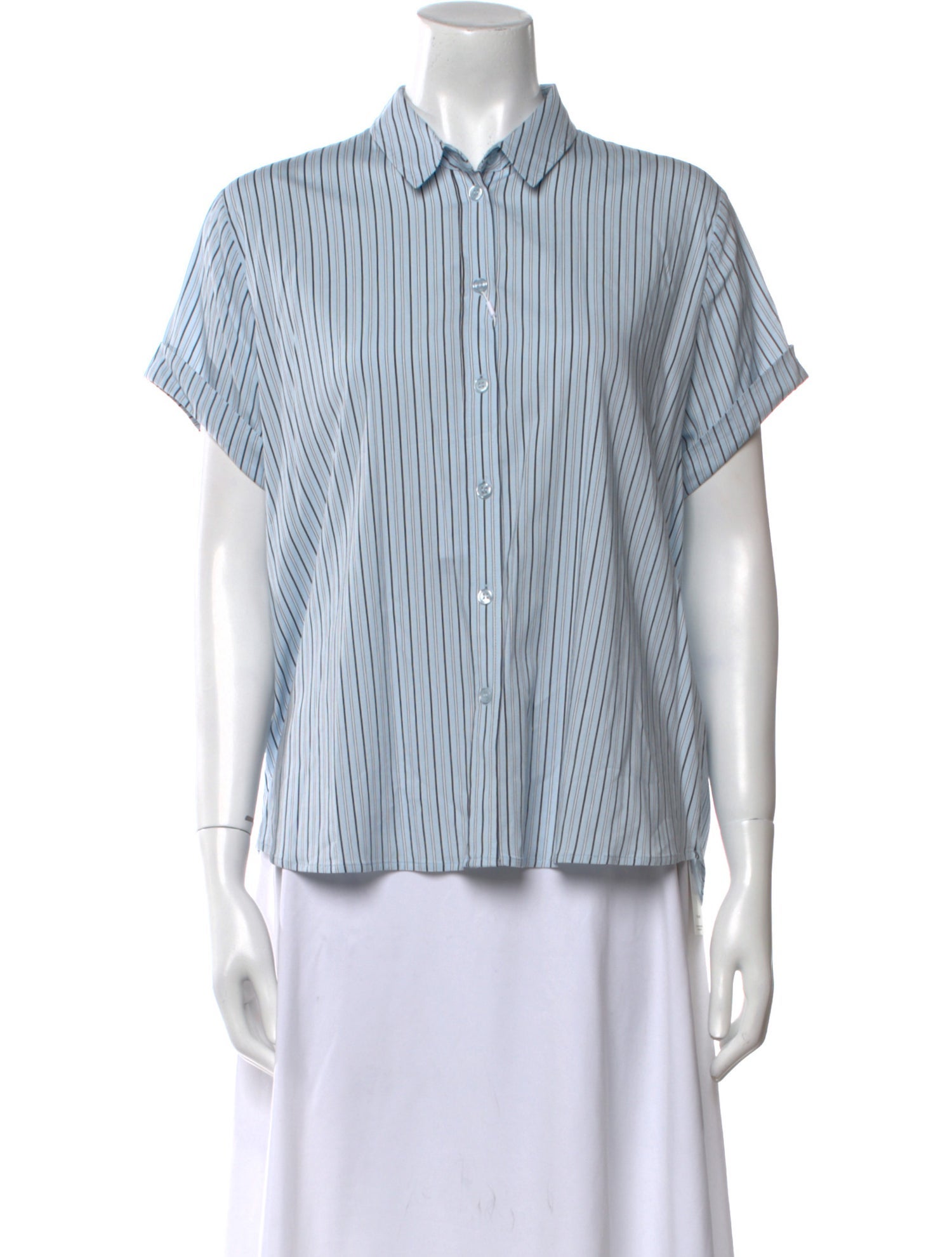 Samsøe & Samsøe Striped Short Sleeve Button-Up Top w/ Tags