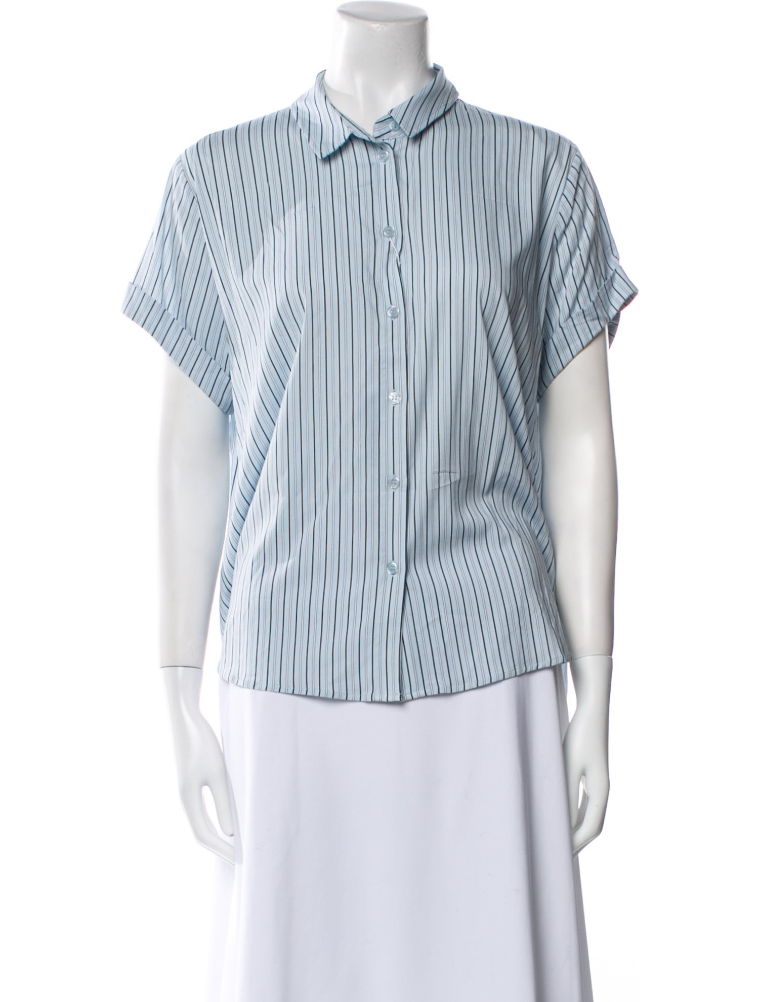 Samsøe & Samsøe Striped Short Sleeve Button-Up Top w/ Tags