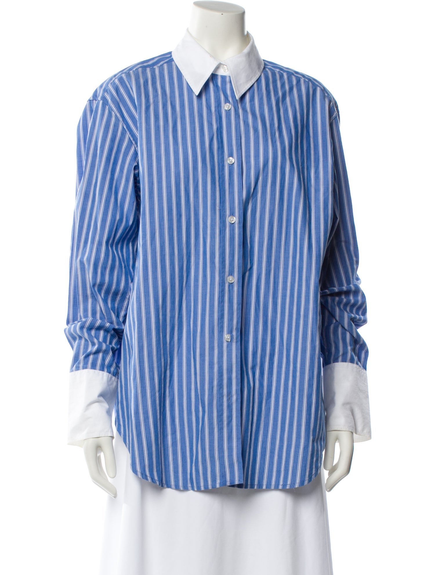 Samsøe & Samsøe Striped Long Sleeve Button-Up Top