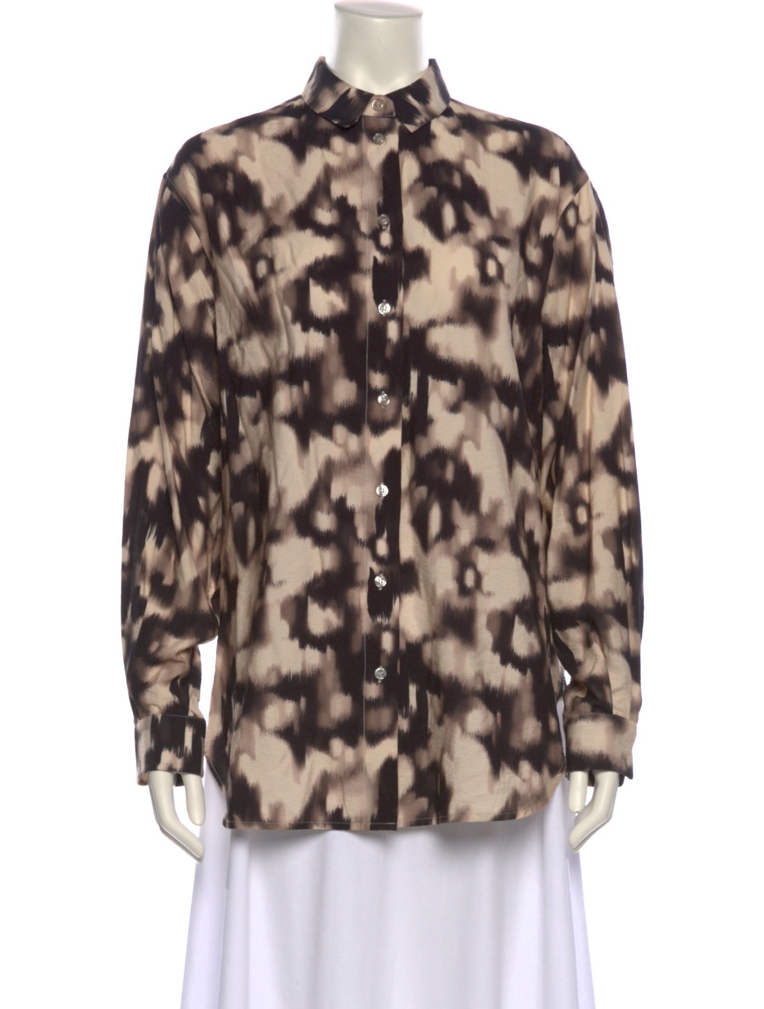 Samsøe & Samsøe Printed Long Sleeve Button-Up Top