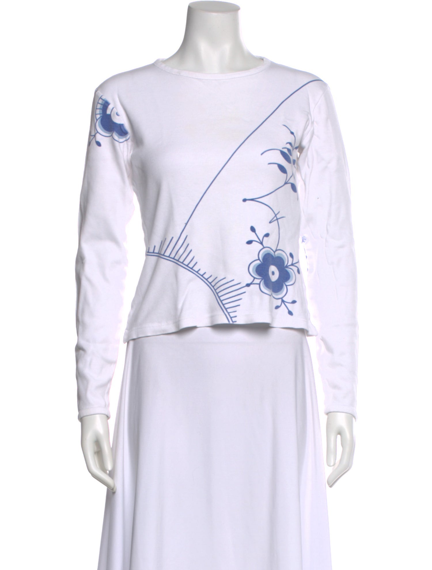 Samsøe & Samsøe Graphic Print Crew Neck Crop Top