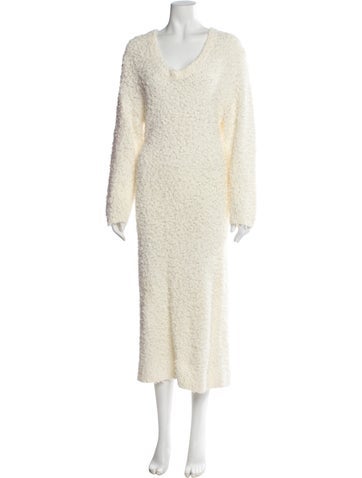 Pre-owned Samsoe & Samsoe Scoop Neck Long Dress In Neutral