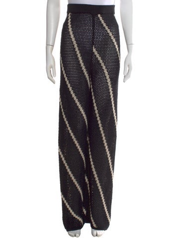 Pre-owned Samsoe & Samsoe Striped Wide Leg Pants W/ Tags In Black