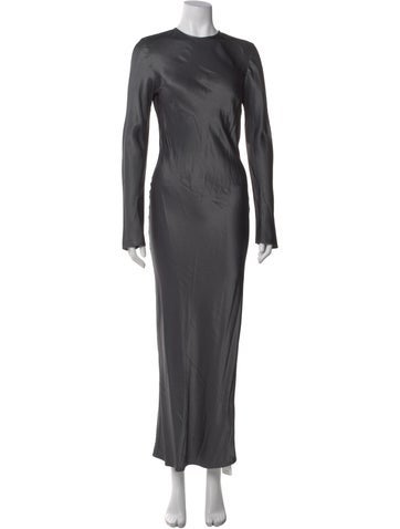 Pre-owned Samsoe & Samsoe Crew Neck Long Dress In Gray