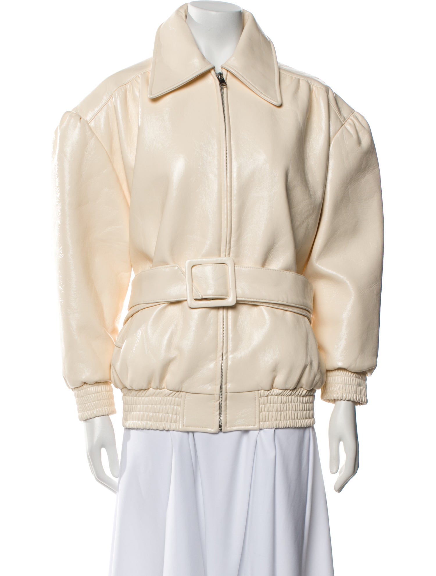 Simonett Faux Leather Bomber Jacket