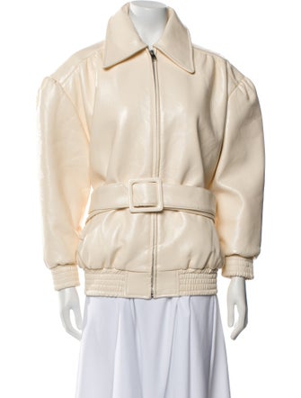 Simonett Faux Leather Bomber Jacket