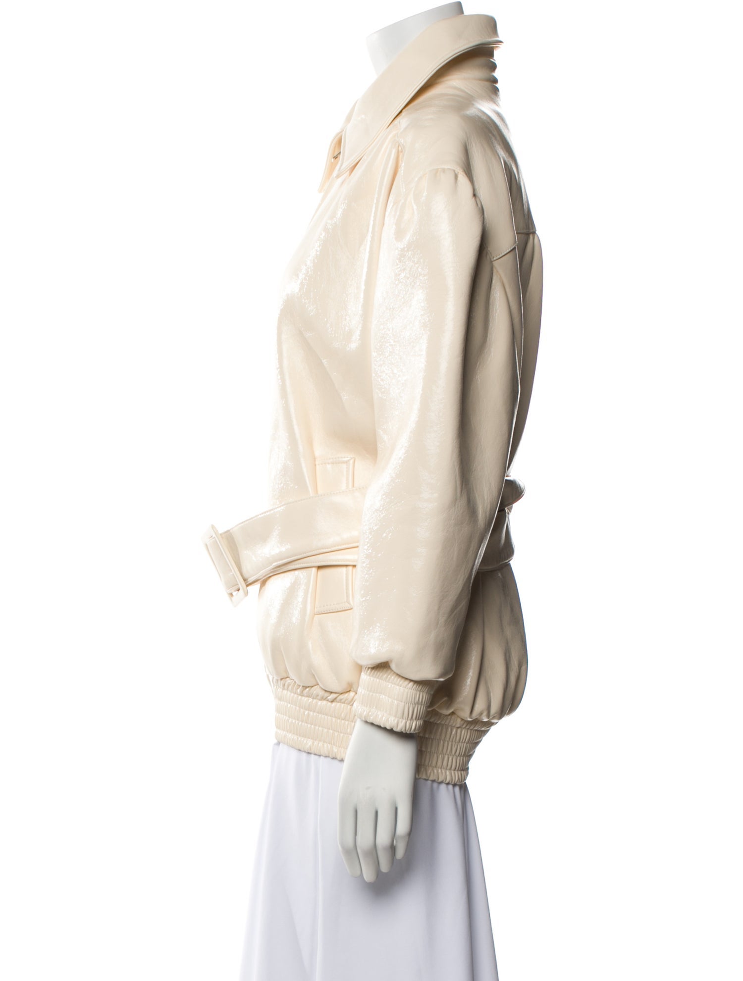 Simonett Faux Leather Bomber Jacket