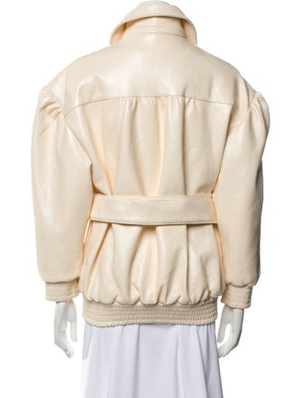 Simonett Faux Leather Bomber Jacket